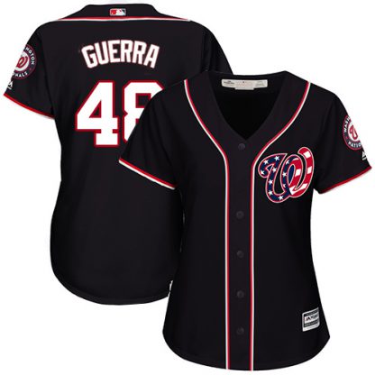 Washington Nationals #48 Javy Guerra Navy Blue Alternate Women's Stitched MLB Jersey