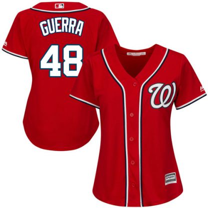 Washington Nationals #48 Javy Guerra Red Alternate Women's Stitched MLB Jersey