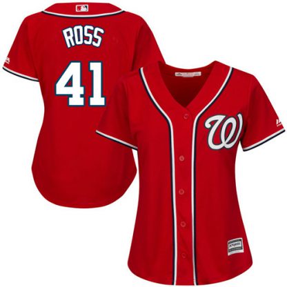 Washington Nationals #41 Joe Ross Red Alternate Women's Stitched MLB Jersey