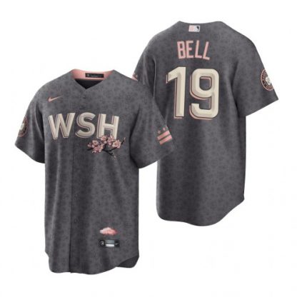 Washington Washington Nationals #19 Josh Bell Men's Nike Gray Game 2022 City Connect Replica Jersey