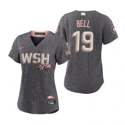 Washington Washington Nationals #19 Josh Bell Women's Nike Gray 2022 City Connect Replica Jersey