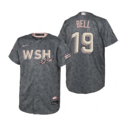 Washington Washington Nationals #19 Josh Bell Youth Nike Gray 2022 City Connect Replica Jersey