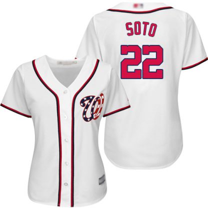 Washington Nationals #22 Juan Soto White Home Women's Stitched MLB Jersey