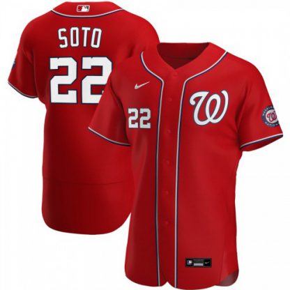 Washington Washington Nationals #22 Juan Soto Men's Nike Red Alternate 2020 Authentic Player MLB Jersey