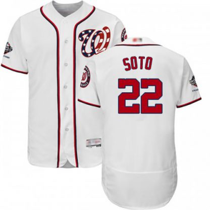 Washington Nationals #22 Juan Soto White Flexbase Authentic Collection 2019 World Series Champions Stitched MLB Jersey