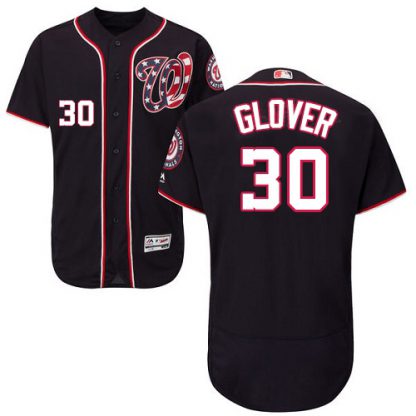 Washington Nationals #30 Koda Glover Navy Blue Flexbase Authentic Collection Stitched MLB Jersey