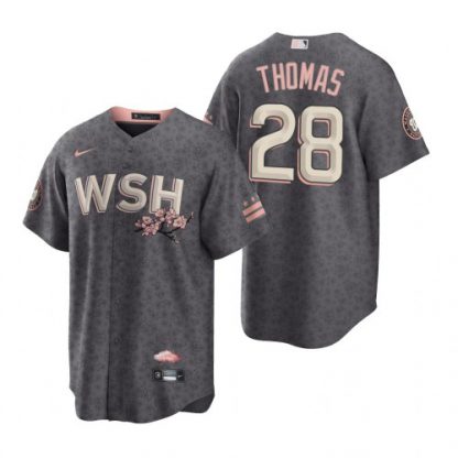 Washington Washington Nationals #28 Lane Thomas Men's Nike Gray Game 2022 City Connect Replica Jersey