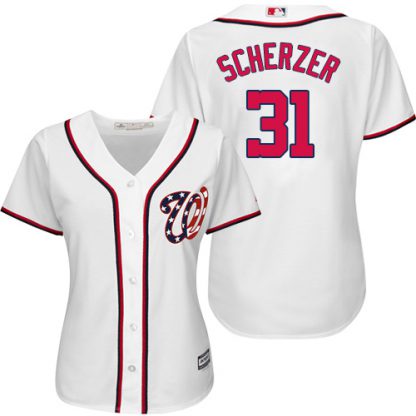 Washington Nationals #31 Max Scherzer White Home Women's Stitched MLB Jersey