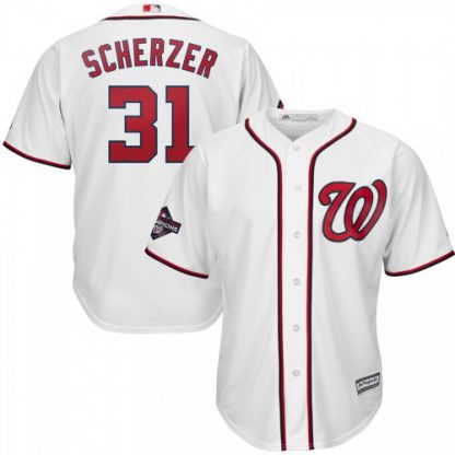 Washington Washington Nationals #31 Max Scherzer Majestic Youth 2019 World Series Champions Home Player Jersey White