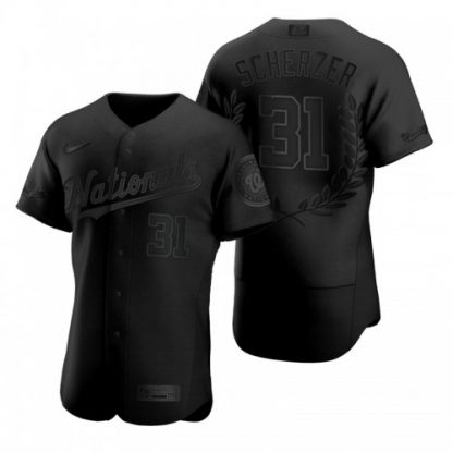 Washington Washington Nationals #31 Max Scherzer Men's Nike Black MLB MVP Limited Player Edition Jersey