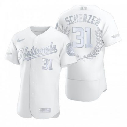 Washington Washington Nationals #31 Max Scherzer Men's Nike Platinum MLB MVP Limited Player Edition Jersey