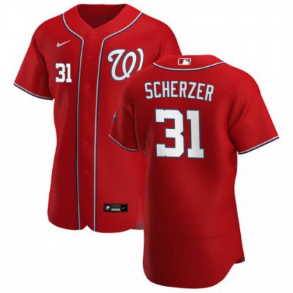 Washington Washington Nationals #31 Max Scherzer Men's Nike Red Alternate 2020 Authentic Player MLB Jersey