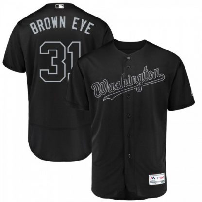 Washington Washington Nationals #31 Max Scherzer Brown Eye Majestic 2019 Players' Weekend Flex Base Authentic Player Jersey Black