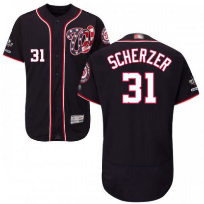Washington Nationals #31 Max Scherzer Navy Blue Flexbase Authentic Collection 2019 World Series Champions Stitched MLB Jersey