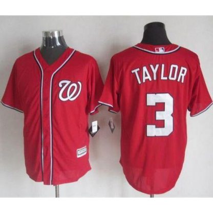 Washington Nationals #3 Michael Taylor Red New Cool Base Stitched MLB Jersey