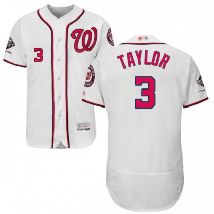 Washington Nationals #3 Michael Taylor White Flexbase Authentic Collection 2019 World Series Champions Stitched MLB Jersey