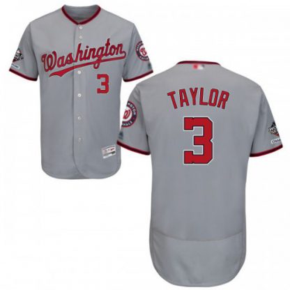Washington Nationals #3 Michael Taylor Grey Flexbase Authentic Collection 2019 World Series Champions Stitched MLB Jersey