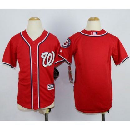Washington Nationals Blank Red Cool Base Stitched Youth MLB Jersey