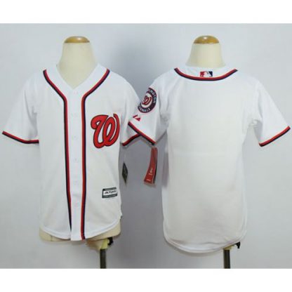 Washington Nationals Blank White Cool Base Stitched Youth MLB Jersey