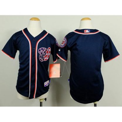Washington Nationals Blank Blue Cool Base Stitched Youth MLB Jersey