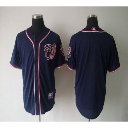 Washington Nationals Blank Navy Blue Cool Base Stitched MLB Jersey