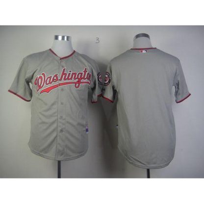 Washington Nationals Blank Grey Cool Base Stitched MLB Jersey