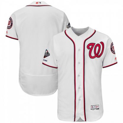Washington Washington Nationals Majestic 2019 World Series Champions Home Flex Base Bar Patch Jersey White