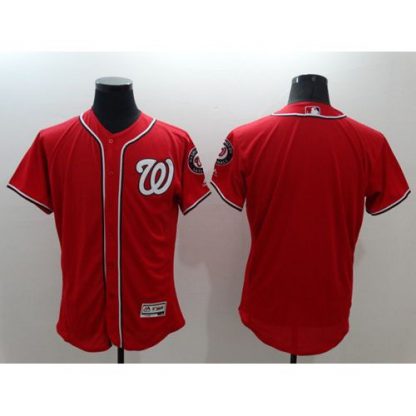 Washington Nationals Blank Red Flexbase Authentic Collection Stitched MLB Jersey