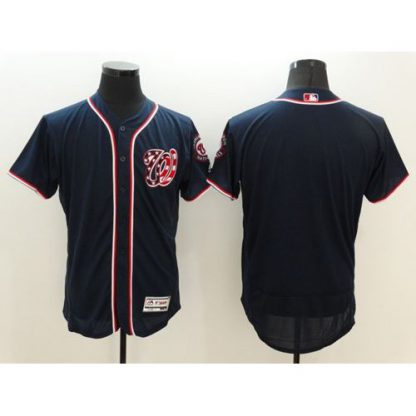 Washington Nationals Blank Navy Blue Flexbase Authentic Collection Stitched MLB Jersey