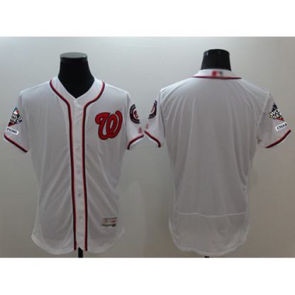 Washington Nationals Blank White Flexbase Authentic Collection 2019 World Series Champions Stitched MLB Jersey