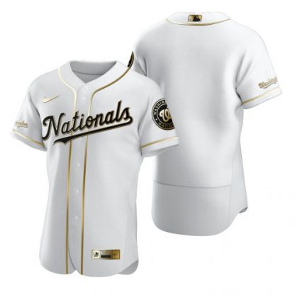 Washington Washington Nationals Blank White Nike Men's Authentic Golden Edition MLB Jersey