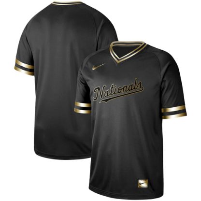 Nike Washington Nationals Blank Black Gold Authentic Stitched MLB Jersey