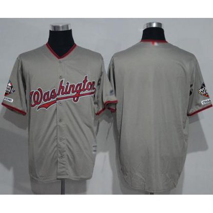 Washington Nationals Blank Grey New Cool Base 2019 World Series Champions Stitched MLB Jersey