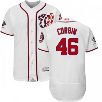 Washington Nationals #46 Patrick Corbin White Flexbase Authentic Collection 2019 World Series Champions Stitched MLB Jersey