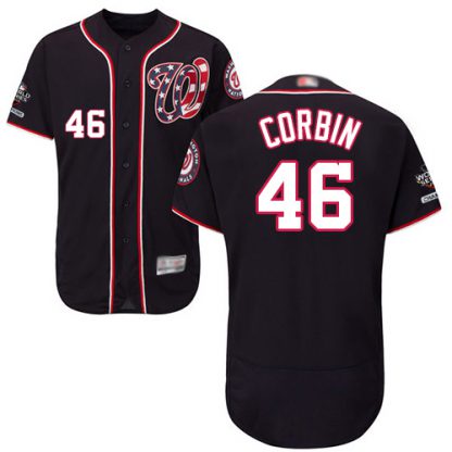Washington Nationals #46 Patrick Corbin Navy Blue Flexbase Authentic Collection 2019 World Series Champions Stitched MLB Jersey
