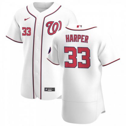 Washington Washington Nationals #33 Ryne Harper Men's Nike White Home 2020 Authentic Player MLB Jersey