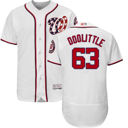 Washington Nationals #63 Sean Doolittle White Flexbase Authentic Collection Stitched MLB Jersey