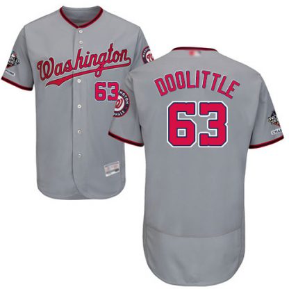 Washington Nationals #63 Sean Doolittle Grey Flexbase Authentic Collection 2019 World Series Champions Stitched MLB Jersey