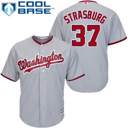 Washington Nationals #37 Stephen Strasburg Grey Cool Base Stitched Youth MLB Jersey