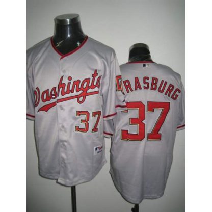 Washington Nationals #37 Stephen Strasburg Stitched Grey MLB Jersey