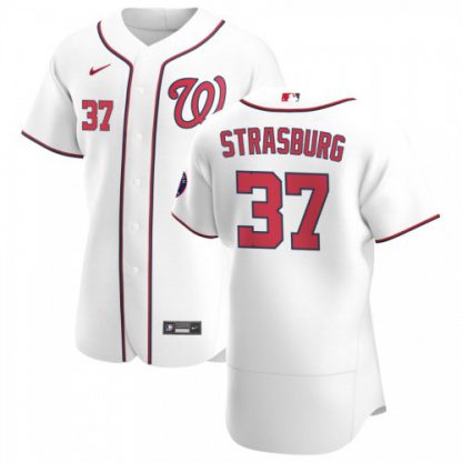 Washington Washington Nationals #37 Stephen Strasburg Men's Nike White Home 2020 Authentic Player MLB Jersey