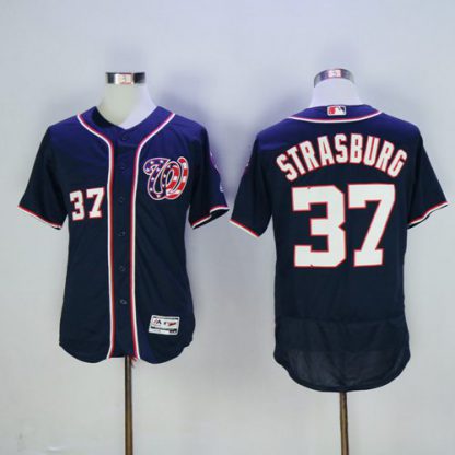 Washington Nationals #37 Stephen Strasburg Navy Blue Flexbase Authentic Collection Stitched MLB Jersey