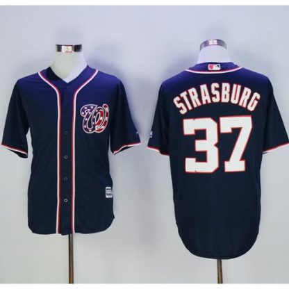 Washington Nationals #37 Stephen Strasburg Navy Blue New Cool Base Stitched MLB Jersey