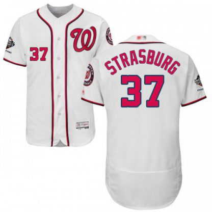 Washington Nationals #37 Stephen Strasburg White Flexbase Authentic Collection 2019 World Series Champions Stitched MLB Jersey