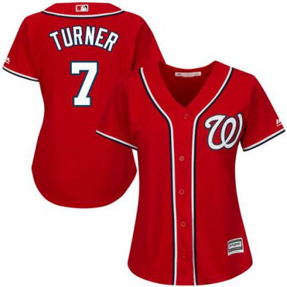 Washington Nationals #7 Trea Turner Red Alternate Women's Stitched MLB Jersey