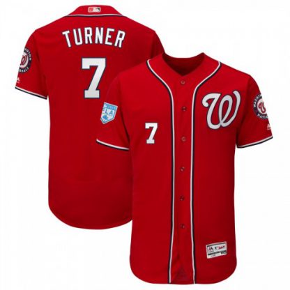 Washington Nationals #7 Trea Turner Red Alternate 2019 Spring Training Flex Base Stitched MLB Jersey