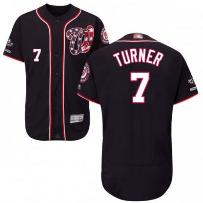 Washington Nationals #7 Trea Turner Navy Blue Flexbase Authentic Collection 2019 World Series Champions Stitched MLB Jersey