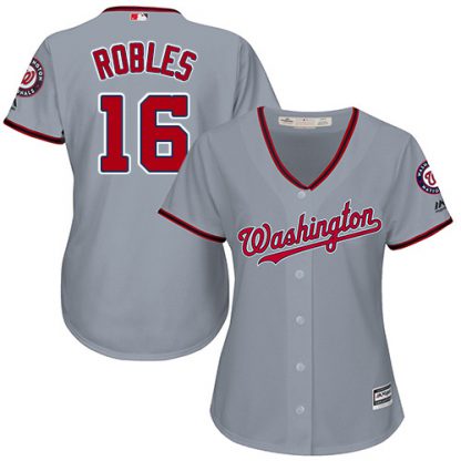 Washington Nationals #16 Victor Robles Grey Road Women's Stitched MLB Jersey