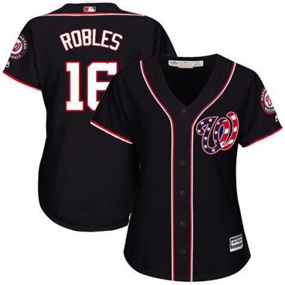 Washington Nationals #16 Victor Robles Navy Blue Alternate Women's Stitched MLB Jersey