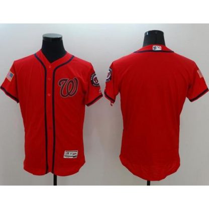 Washington Nationals Blank Red Fashion Stars & Stripes Flexbase Authentic Stitched MLB Jersey